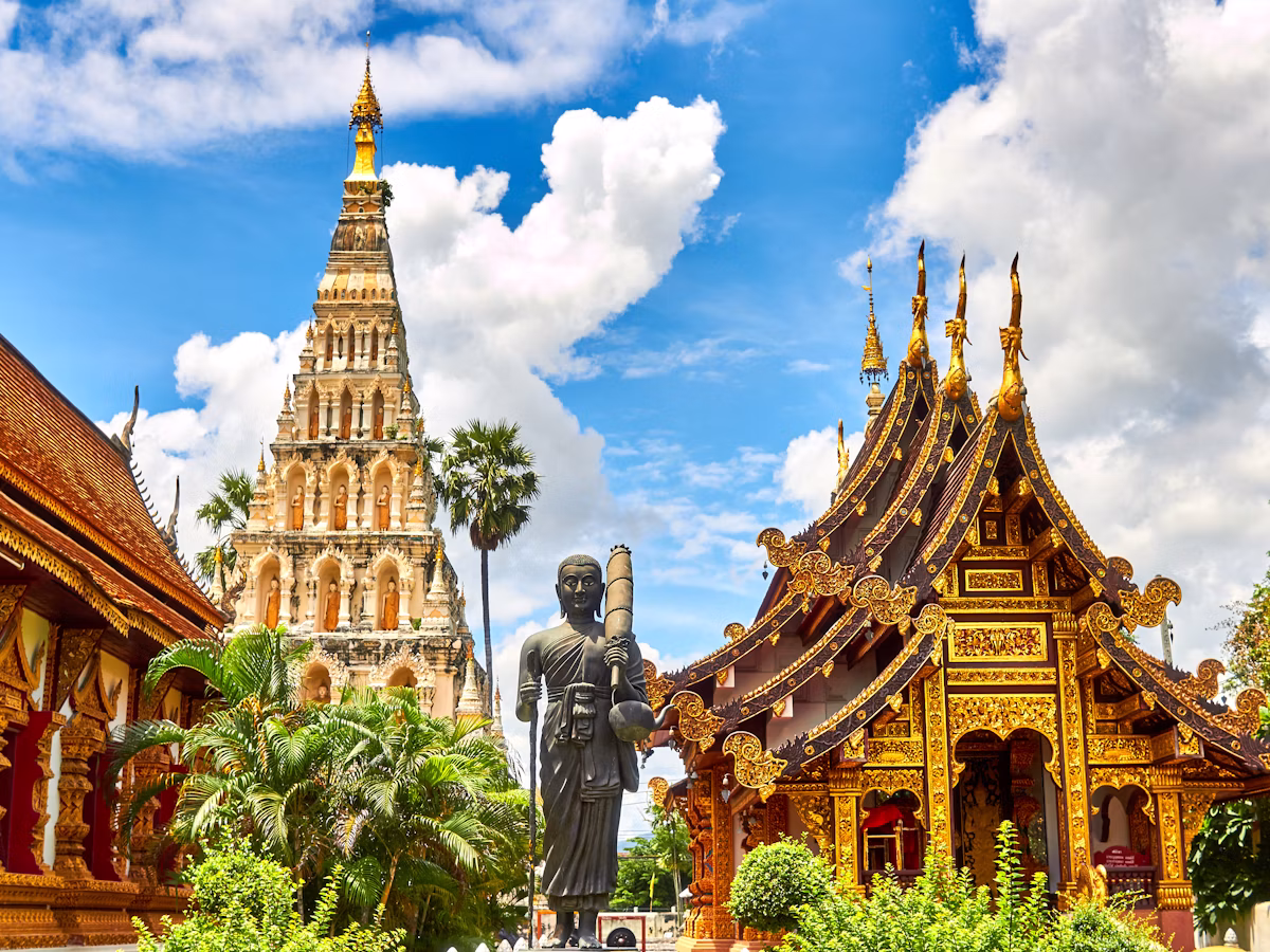 Traditional temple landscape in Thailand